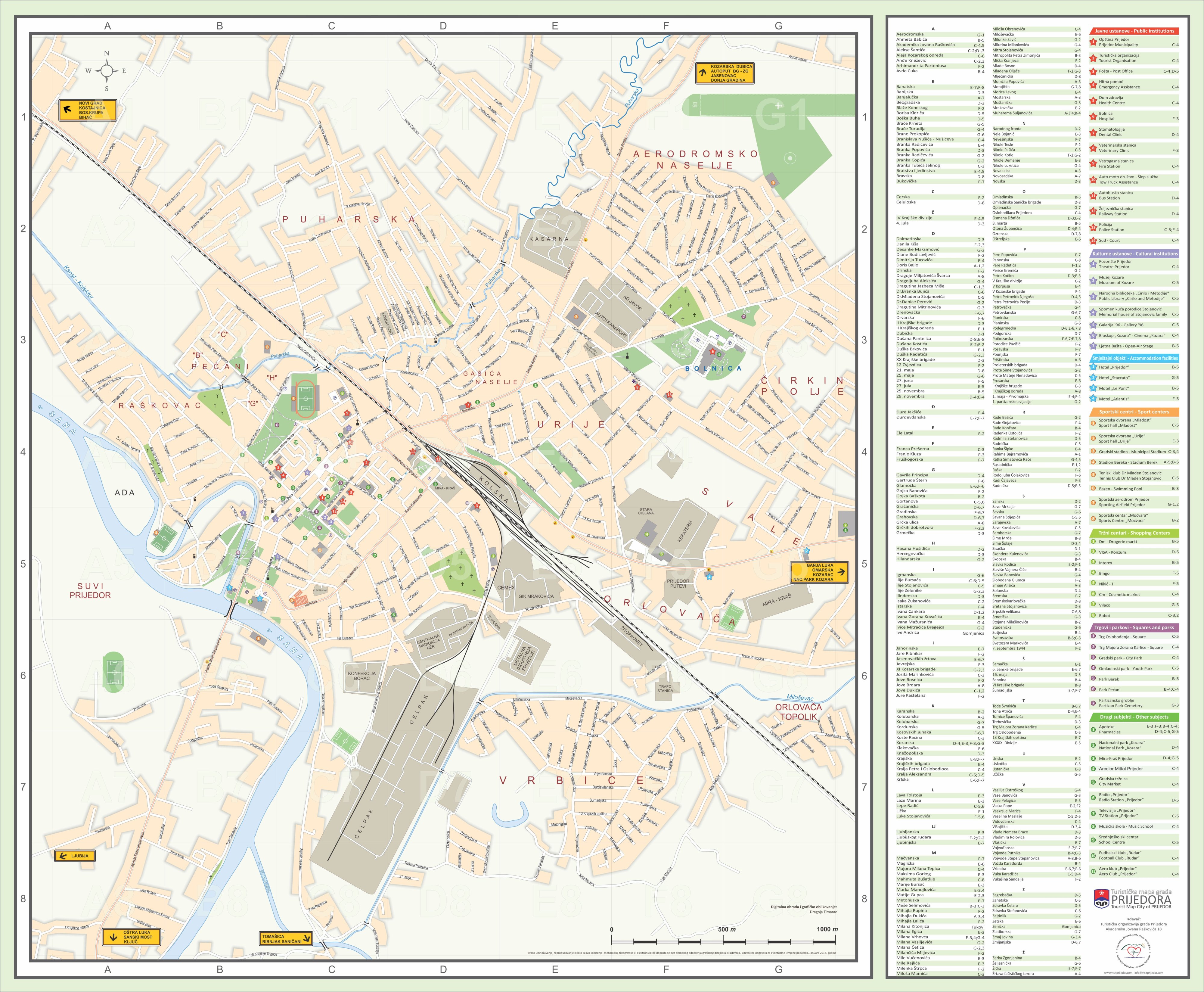 prijedor mapa Mapa grada   PrijedorDanas.  Prijedorski gradski portal prijedor mapa