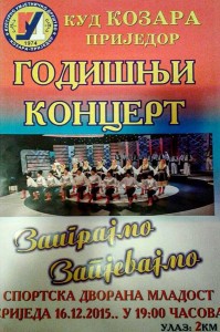 kud kozara-godisnji koncert 2015-plakat