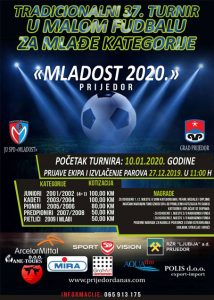 Turnir u malom fudbalu za mlađe kategorije “Mladost 2020”: Prijavite svoju ekipu