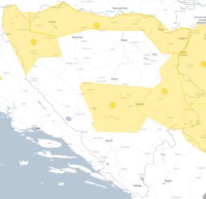 Četvrtak – 20. oktobar: Žuti meteoalarm za područje Prijedora