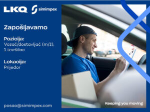 SIM Impex zapošljava dostavljača u poslovnici Prijedor (m/ž)